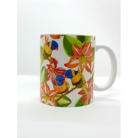 Mug - Fleurs et perruches
