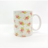 Mug - Fleurs rose fond blanc