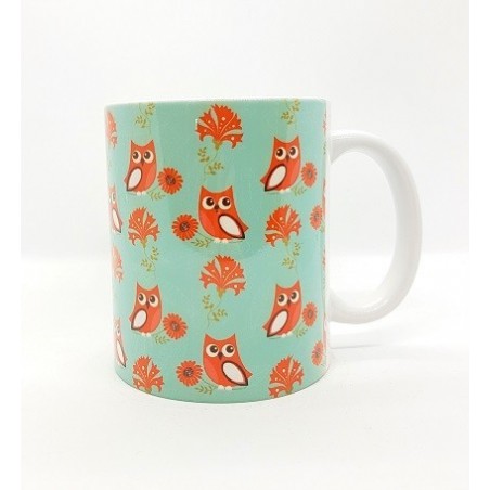 Mug - Hiboux/Chouettes fond bleu