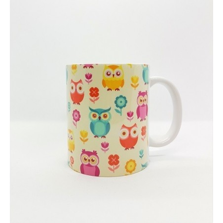 Mug - Hiboux/Chouettes fond beige