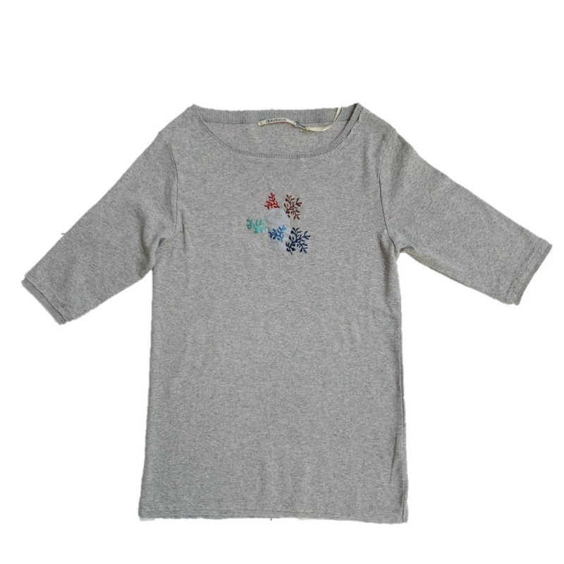 T-shirt gris chiné DTS067 - Diplodocus