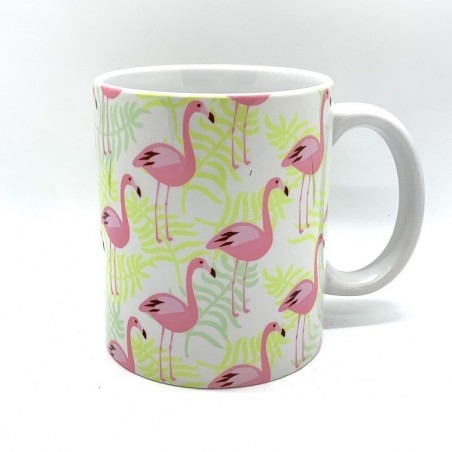 Jaines_Mug_Flamant-Rose-Flamingo-fond vert