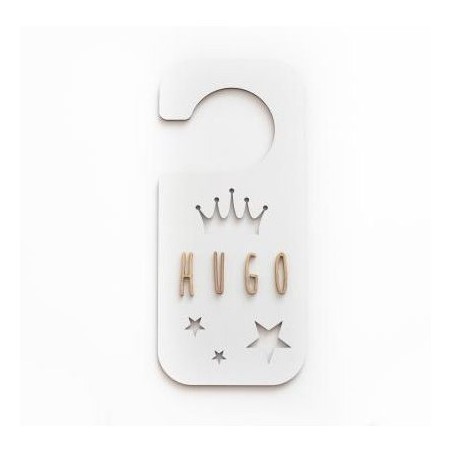 Plaque de porte personnalisable COURONNE Blanc - Vintiun