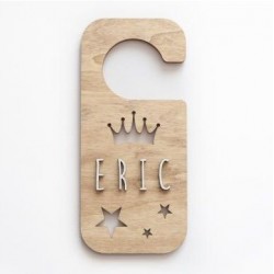Plaque de porte personnalisable COURONNE Bois - Vintiun