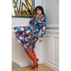 Robe longue MECANISME Bleu - Made In Sens