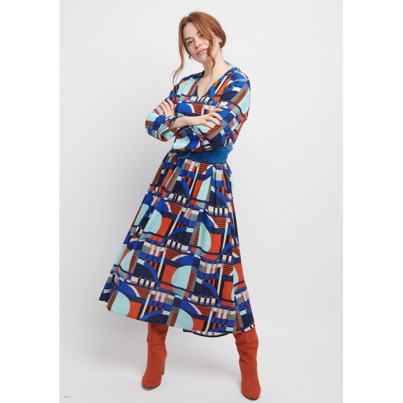 Robe longue MECANISME Bleu - Made In Sens