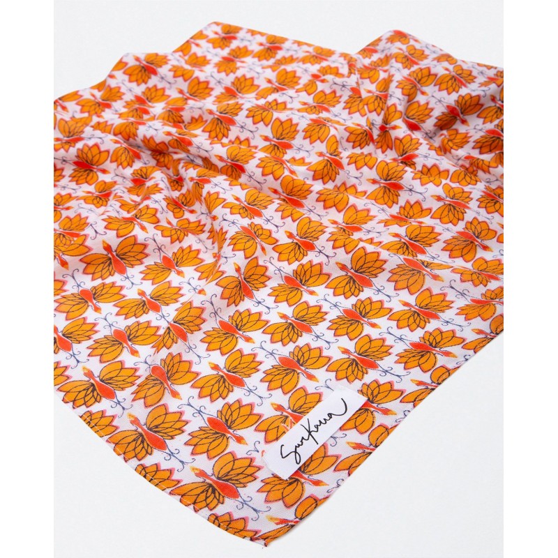 Foulard Imprimé Orange VOCU221 - Surkana