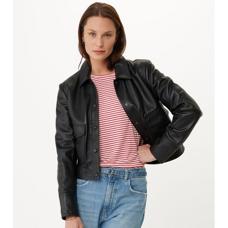 Veste en cuir noir NO1106 - Mexx