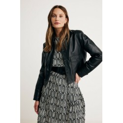 Veste en cuir noir NO1106 - Mexx