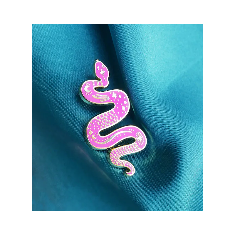 Pin's Serpent Rose - Malicieuse - Achat en ligne - Jaines