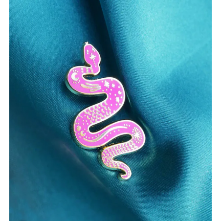 Pin's Serpent Rose - Malicieuse - Achat en ligne - Jaines