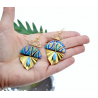 Boucles d'oreilles Bleu et Doré - Jaïnès & Co - Achat en ligne - Jaines