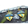 Boucles d'oreilles Bleu et Doré - Jaïnès & Co - Achat en ligne - Jaines