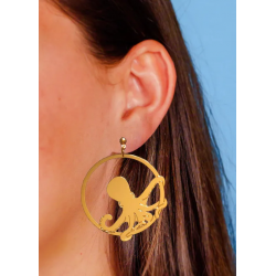 Boucles D'Oreilles Créoles Octopus - Hirondelle Bijoux - Achat en ligne - Jaines