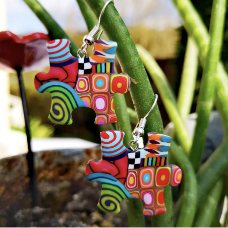Boucles d'oreille Puzzle - Liz Créations - Achat en ligne - Jaines