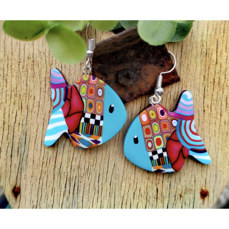 Boucles d'oreille Poisson - Liz Créations - Achat en ligne - Jaines