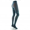 Collants Fins Pétrole  à Fleurs Vertes et Bleues FICFLEUR - Berthe Aux Grands Pieds