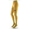 Collants Fins Ocre à Fleurs Roses et Beiges FICFLEUR - Berthe Aux Grands Pieds