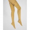 Collants Fins Ocre à Fleurs Roses et Beiges FICFLEUR - Berthe Aux Grands Pieds
