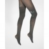 Collants Fins Kaki à Fleurs Vertes et Bleues FICFLEUR - Berthe Aux Grands Pieds