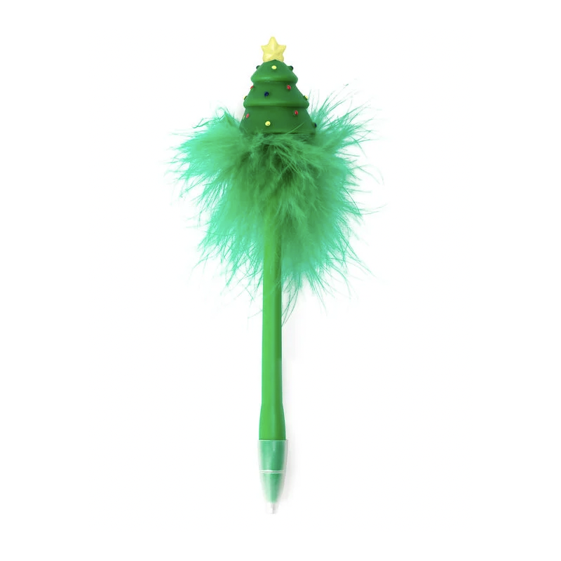 Stylo à Bille Rétractable Noir - Pointe 0,5 Mm - Motif Girafe Avec Chapeau De Noël - Design Fun - Pour Bureau, école, Cadeau - Lot De 1