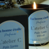 Bougie parfumée Palo Santo et Vétiver - L'Atelier C - Achat en ligne - Jaines