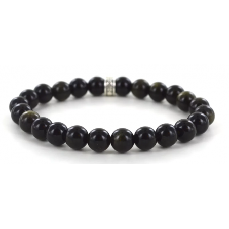Bracelet en Pierre d'Obsidienne Dorée- Jaïnès & Co - Achat en ligne - Jaïnès