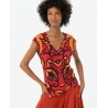 T-Shirt Imprimé Orange TICE012 - Surkana