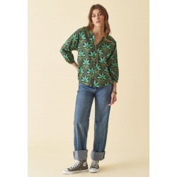 Chemise imprimé vert DCHL154 - Diplodocus