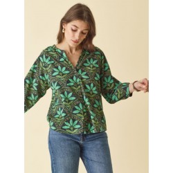 Chemise imprimé vert DCHL154 - Diplodocus