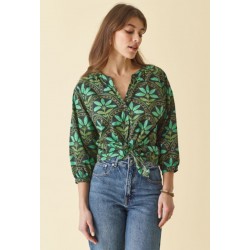 Chemise imprimé vert DCHL154 - Diplodocus
