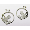 Boucles d'Oreilles Créoles Octopus Argenté - Hirondelle Bijoux