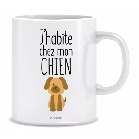 Mug J'Habite Chez Mon Chien - Les Cornichons - Achat en ligne - Jaines