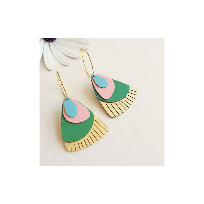 Boucles d'oreille Marcello Capri - Rose Bouchon