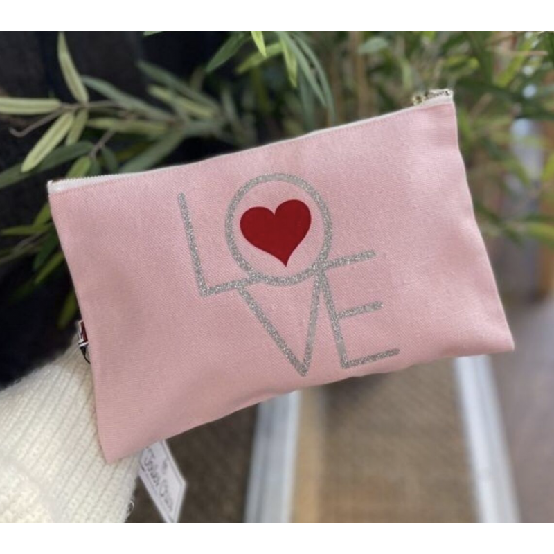 Pochette zippée Love - Toiles Chics - Achat en ligne - Jaines