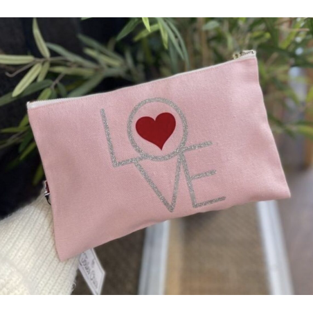 Pochette zippée Love - Toiles Chics - Achat en ligne - Jaines