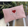 Pochette zippée Love - Toiles Chics - Achat en ligne - Jaines