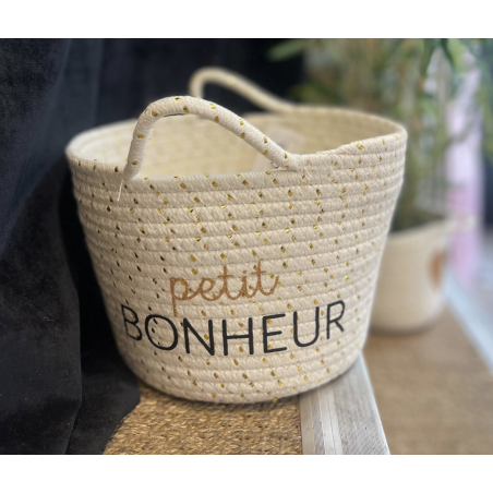 Panière Modèle Moyen Petit Bonheur - Toiles Chics - Achat en ligne - Jaines