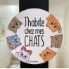 Magnet décapsuleur J'Habite Chez Mes Chats - Les Cornichons - Achat en ligne - Jaines