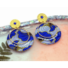 Boucles D'Oreilles Bleu Doré - Jaïnès & Co