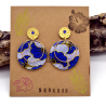 Boucles D'Oreilles Bleu Doré - Jaïnès & Co