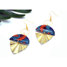 Boucles D'Oreilles Bleu et Orange - Jaïnès & Co