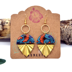 Boucles D'Oreilles Bleu et Orange - Jaïnès & Co