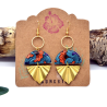 Boucles D'Oreilles Bleu et Orange - Jaïnès & Co