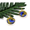 Boucles D'Oreilles Bleu et Doré - Jaïnès & Co