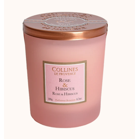Bougie parfumée Rose et Hibiscus - Collines de Provence - Achat en ligne - Jaines