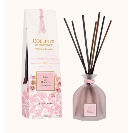 Bouquet Parfumé Rose et Hibiscus - Collines de Provence - Achat en ligne - Jaines