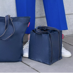 Sac à bouteilles HERRINGBONE DARK BLUE - reisenthel