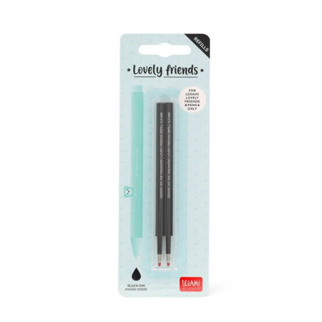 Recharges pour Stylo à encre Gel Lovely Friends NOIR - Legami- Achat en ligne - Jaines