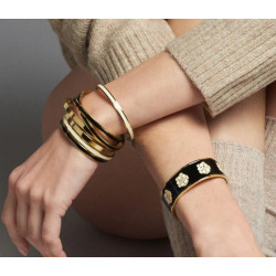 Jonc PEONY Noir Carbone - bangle up